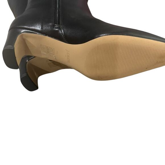 J. Crew Women's Faux Leather Snip-Toe Boots Knee High Black Size 7.5 NWOB - Picture 8 of 12